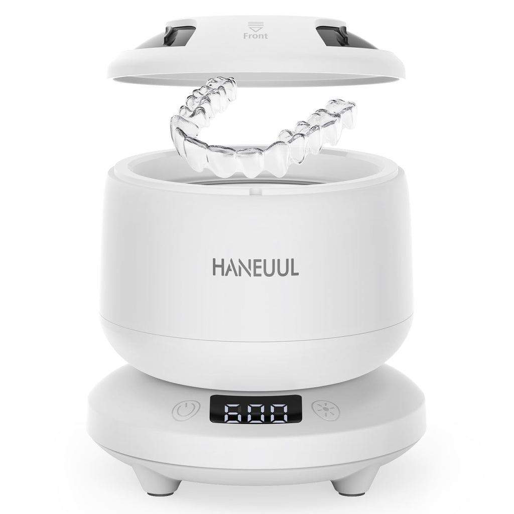 2025 Ultrasonic Retainer Cleaner for Dentures & Aligners | Durable Base (White)
