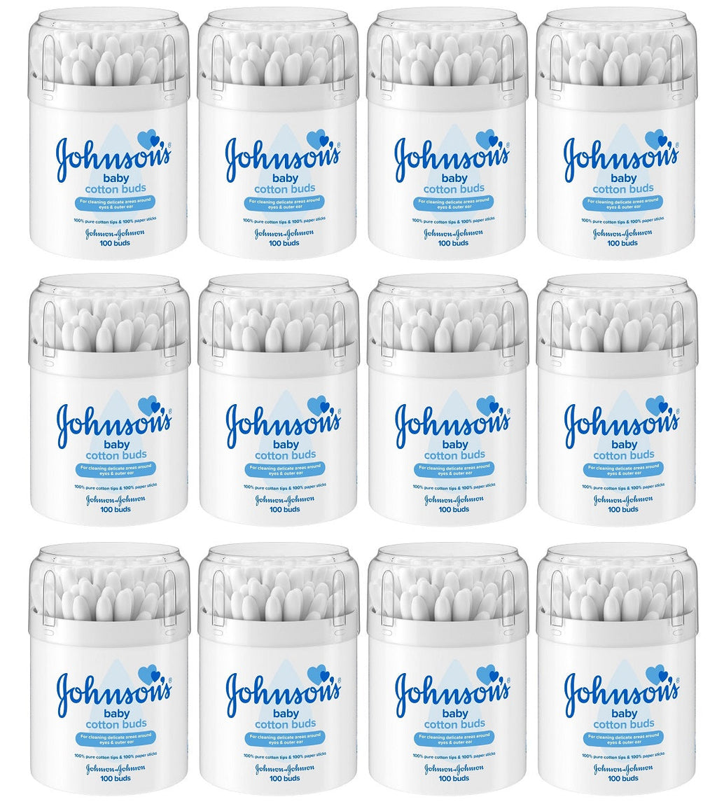 12 x Johnson's Baby Cotton Buds 1200 Pieces