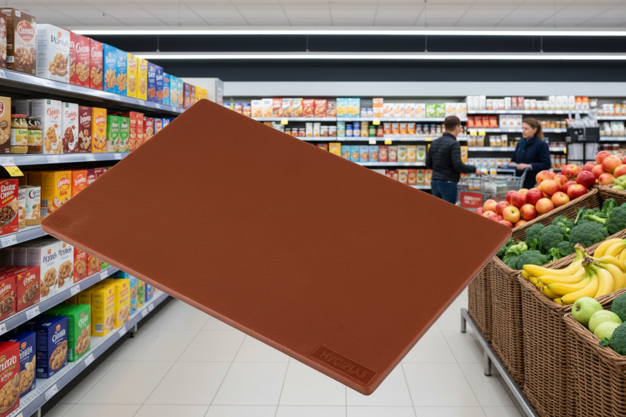 Hygiplas Low Density Brown Chopping Board 450X300Mm