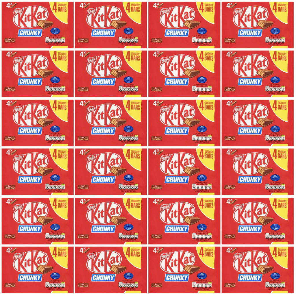 24 x Kitkat Chunky Milk Chocolate Bar 4 X 32G (128G)
