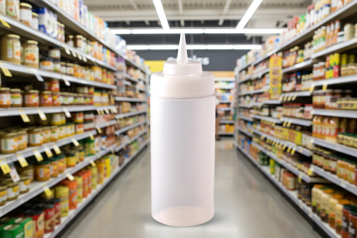 Vogue Clear Wide Neck Squeeze Bottle 16Oz