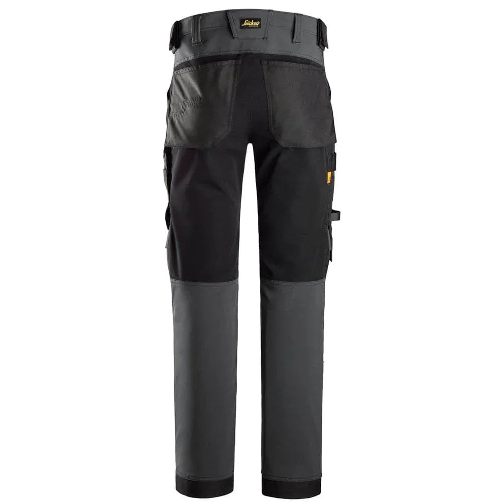 Snickers 6375 AllroundWork 4-way Stretch Trousers Steel Grey/Black, 39" Waist 30" Leg-Snickers 112