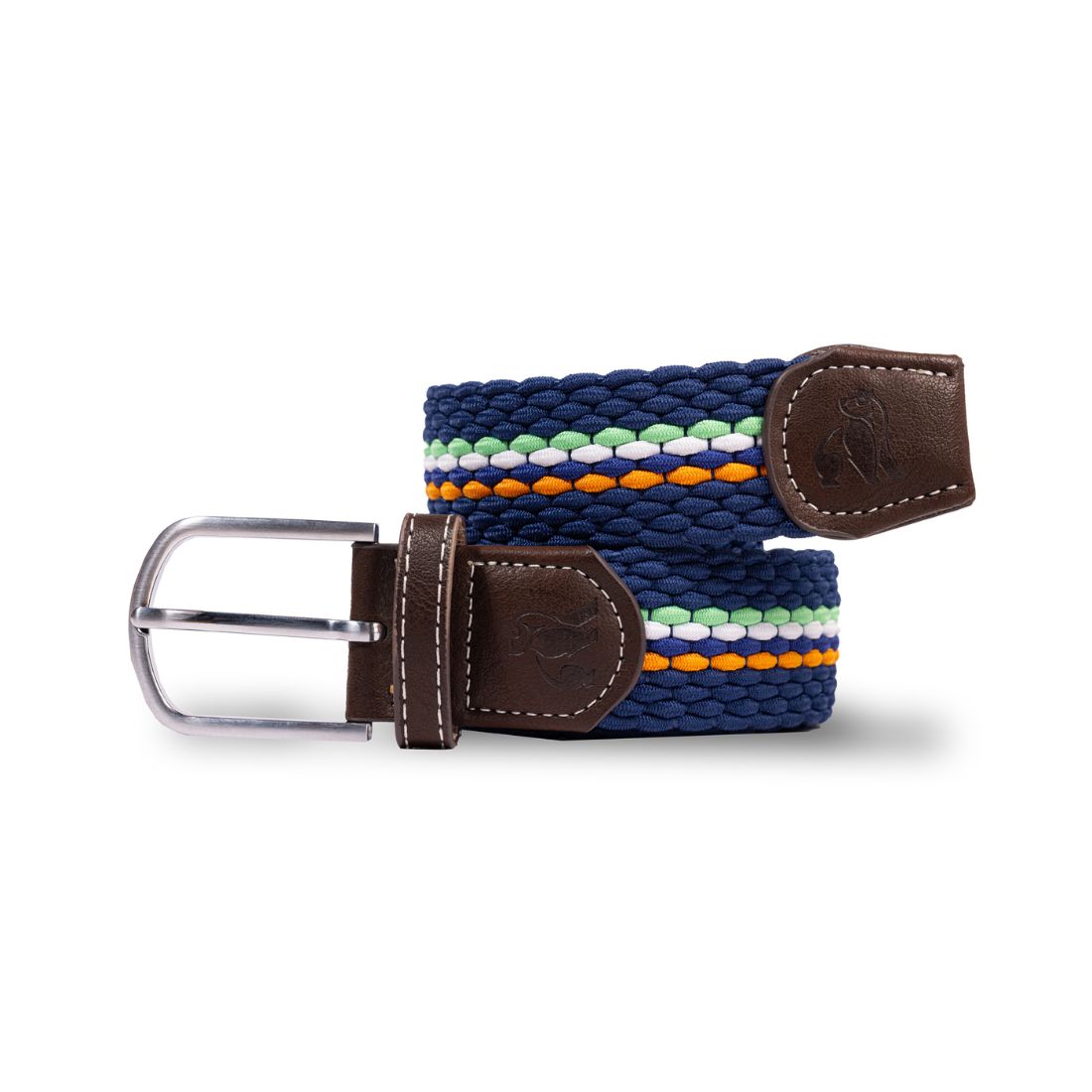 Woven Belt - Orange / Green Fine Stripe