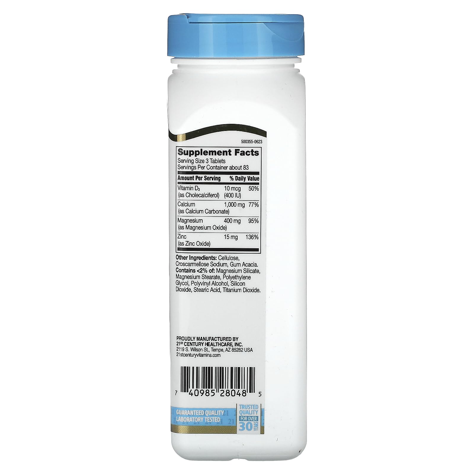 21st Century Cal Mag Zinc + D Vitamin 90 Tablets | Pack of 2