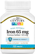 21st Century Iron Ferrous Sulfate 65 mg (325 mg) Tablets – 120 Count