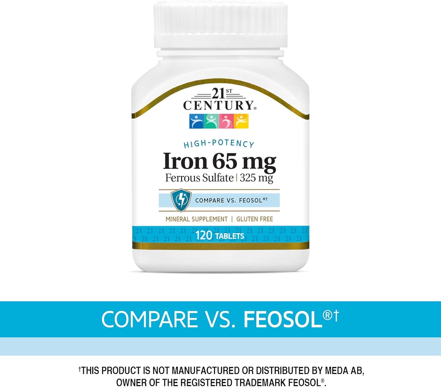 21st Century Iron Ferrous Sulfate 65 mg (325 mg) Tablets – 120 Count