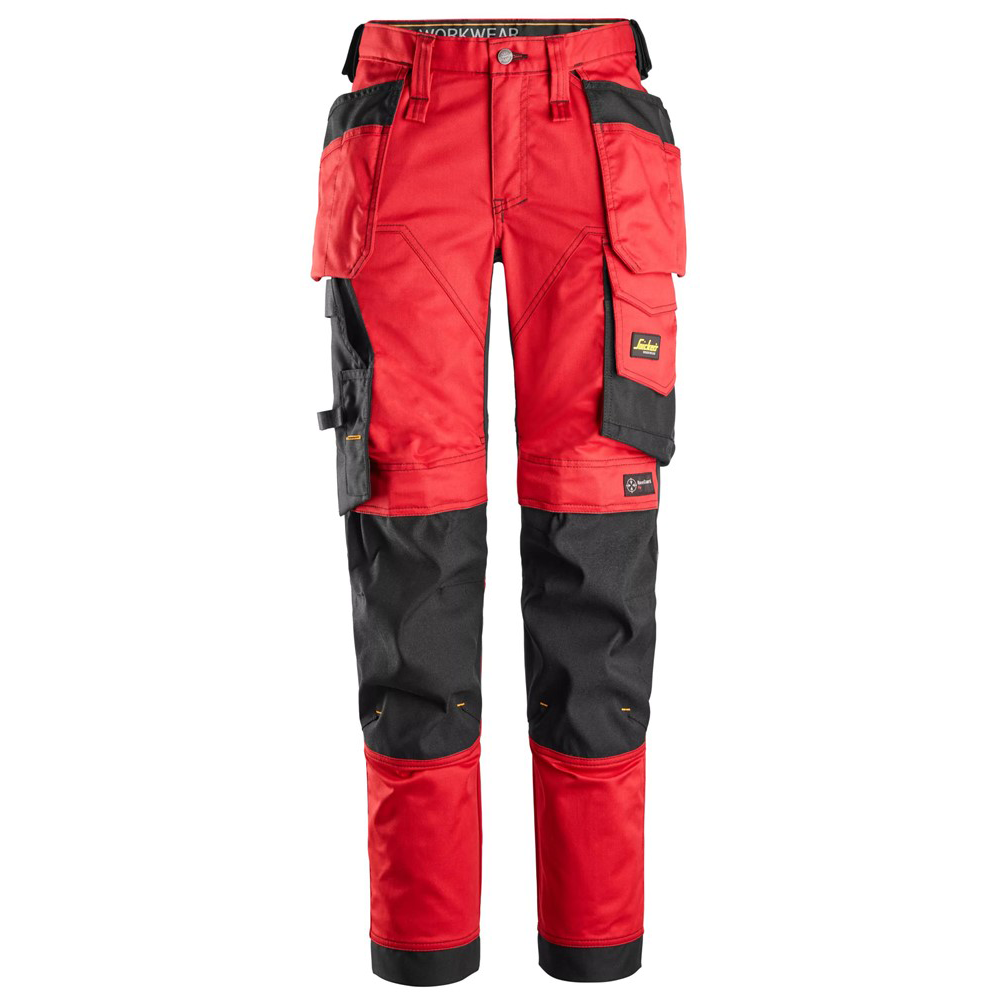 Snickers 6247 AllroundWork Women's Stretch Trousers Holster Pockets, Chilli Red