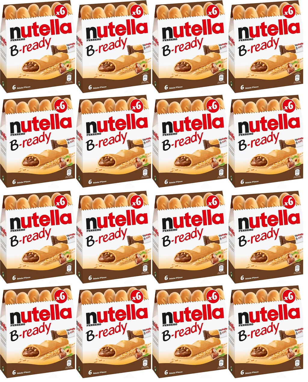 16 x Nutella® B-Ready 132G - 6 Bars X 22G