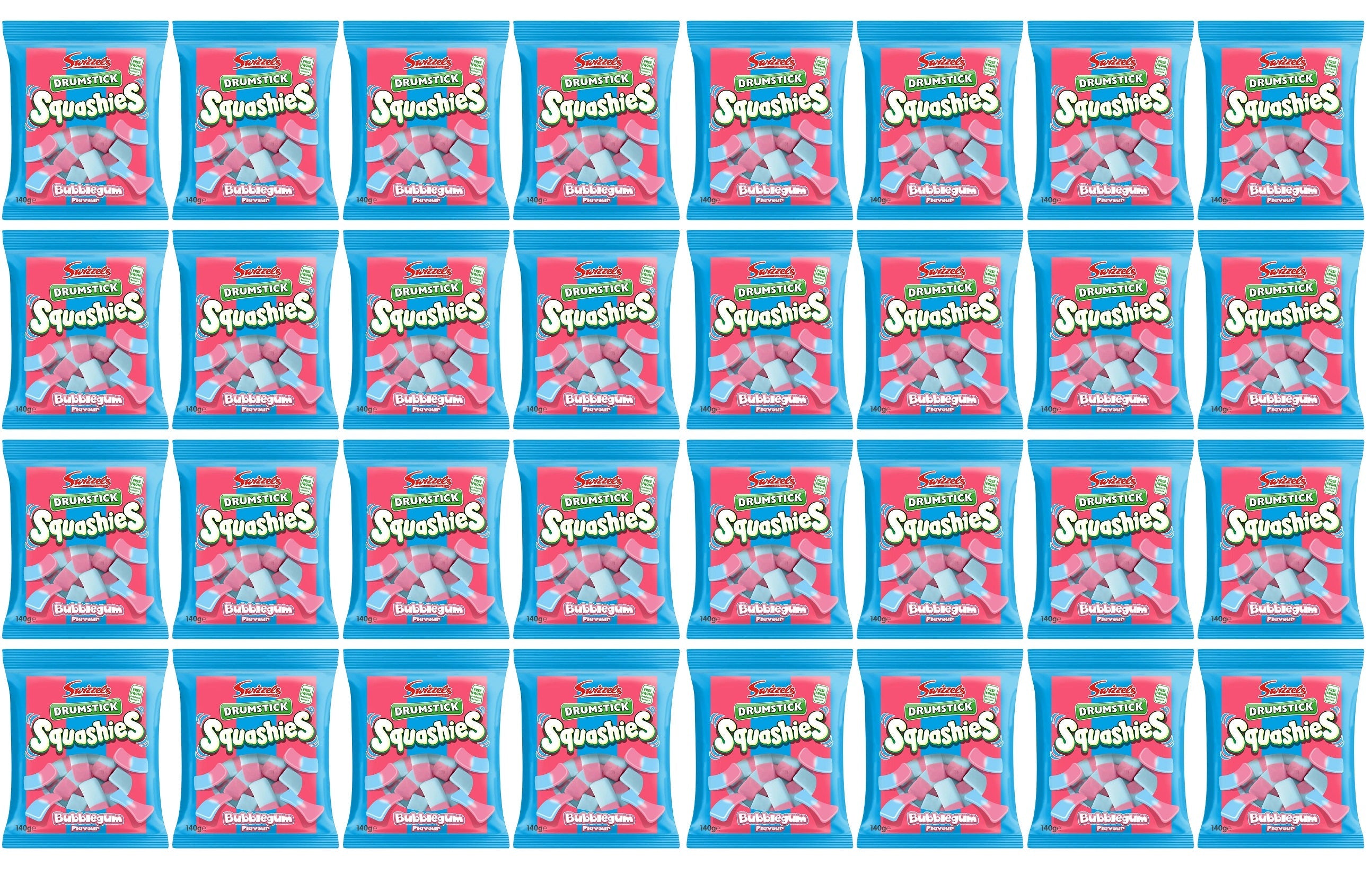 32 x Swizzels Drumstick Squashies Bubblegum Flavour 120G