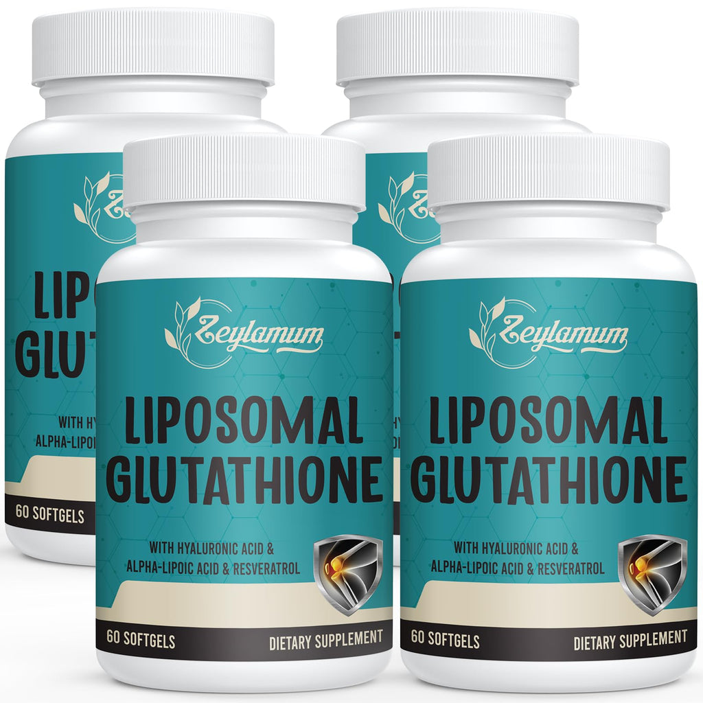 Zeylamum 2400 MG Liposomal Glutathione Softgels – High Absorption, Hyaluronic Acid & Resveratrol, 240 Softgels