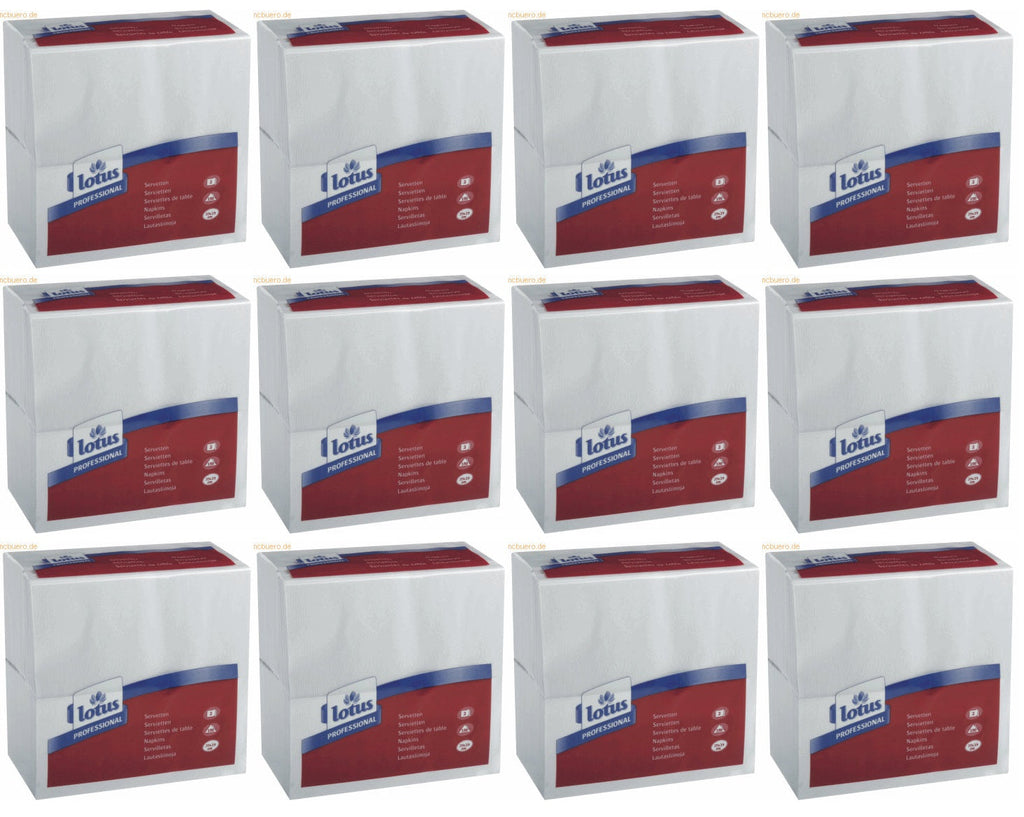 12 x 477554 Tork White Dinner Napkin, 8-Fold, 2 Ply, 150 Napkin X12