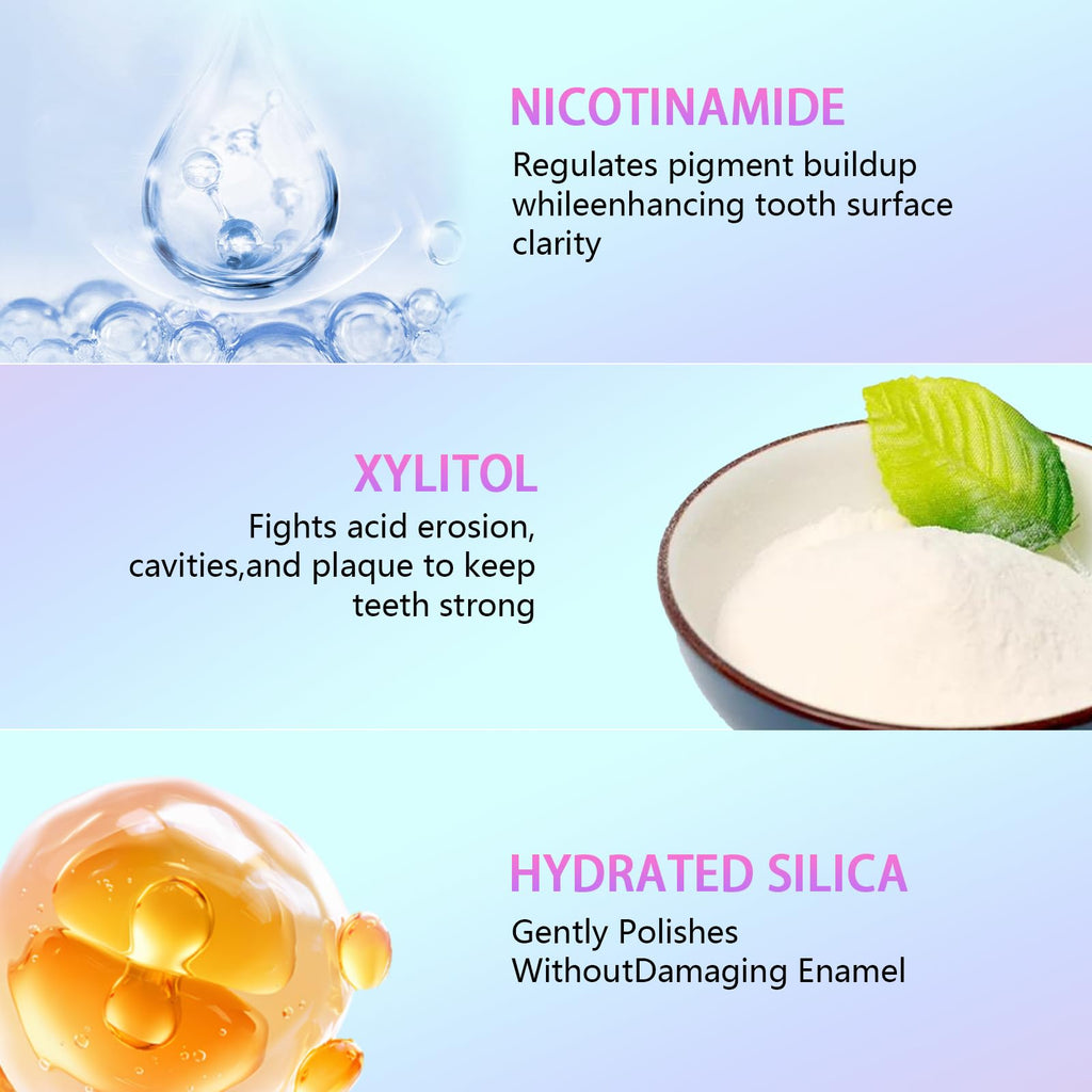 Niacinamide Whitening Toothpaste, Niacinamide Intense Whitening Toothpaste, Gently Removes Stains, Improves Oral Health, Freshens Breath 24 Hours 3.53 Ounce (Pack of 1)