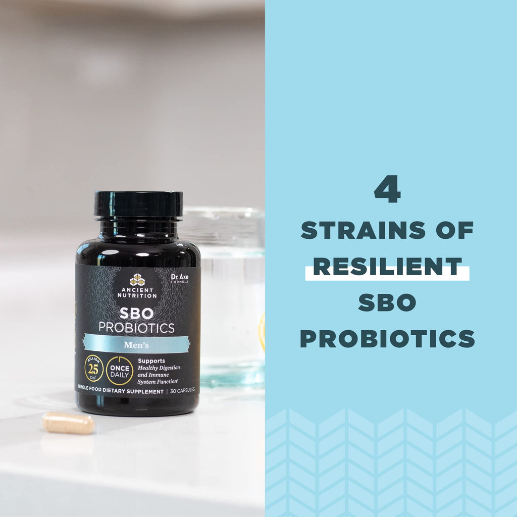 Ancient Nutrition SBO Probiotics for Men – Once Daily 30 Count, 25B CFU