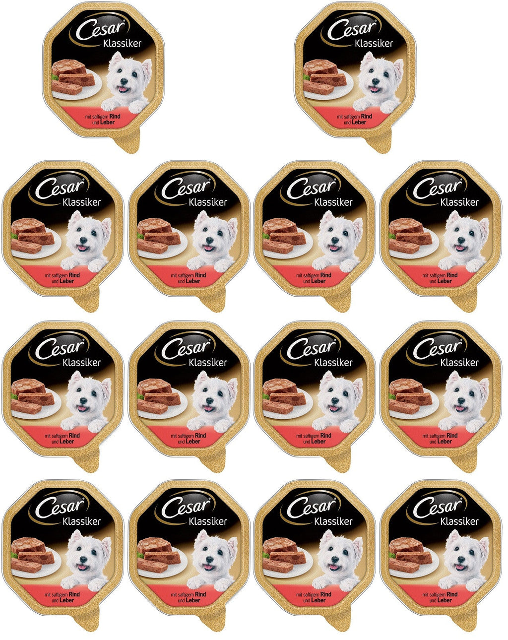 14 x Cesar Classic Terrine Dog Food Tray Chicken & Turkey In Loaf 150G