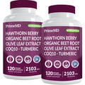 PrimeMD 26-in-1 Nitric Oxide Supplement – Heart & Circulation Support with CoQ10, Beet Root, Hawthorn & Garlic | 2103mg per Serving (120ct x 2)