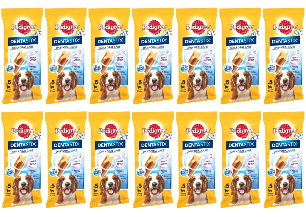 14 x Pedigree Dentastix Daily Oral Care Medium 10-25Kg 5 Sticks 128G