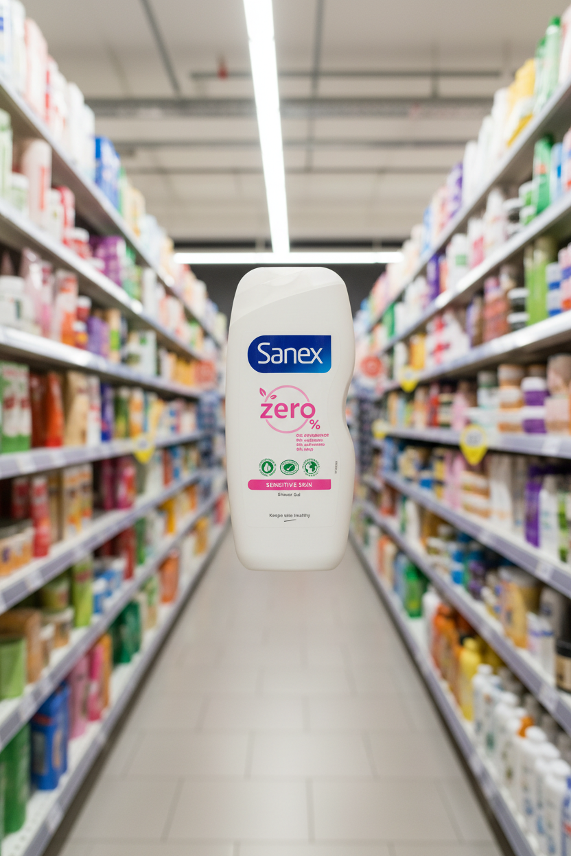 6 x Sanex Zero% Hypoallergenic Sensitive Shower Gel 225Ml