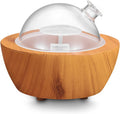 280ml Glass Essential Oil Diffuser – Wood Grain Base | Auto Shut-Off | 7-Color LED Lights