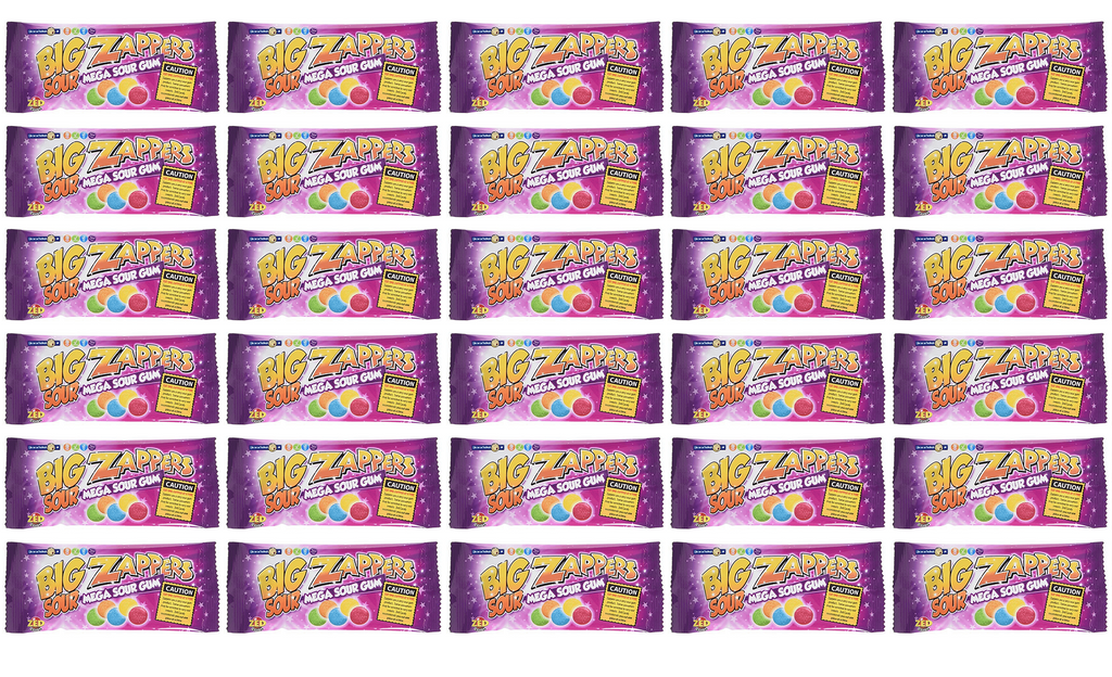 30 x Zed Candy Big Zappers Mega Sour Gum 26G