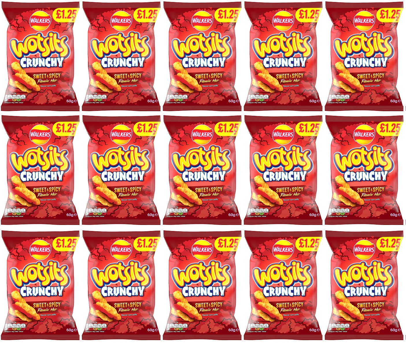 15 x Wotsits Crunchy Sweet & Spicy - 60GM