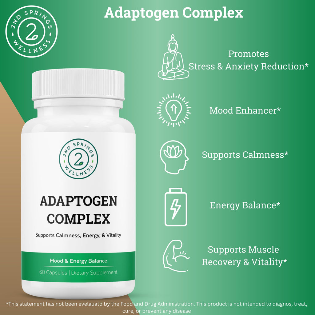 2nd Springs Adaptogen Complex – Calm, Energy & Vitality (60 Ct)
