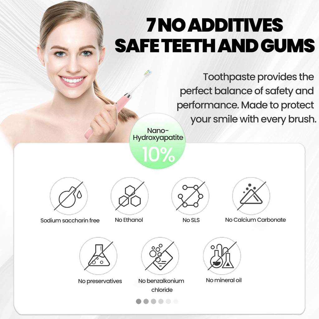 2PCS Hydroxyapatite Toothpaste 10% — Fluoride-Free, Gentle Mint, 4.23oz (2 Pack)