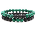 2Pcs Matte Lava Rock Bracelet | Essential Oil Diffuser & Yoga Jewelry