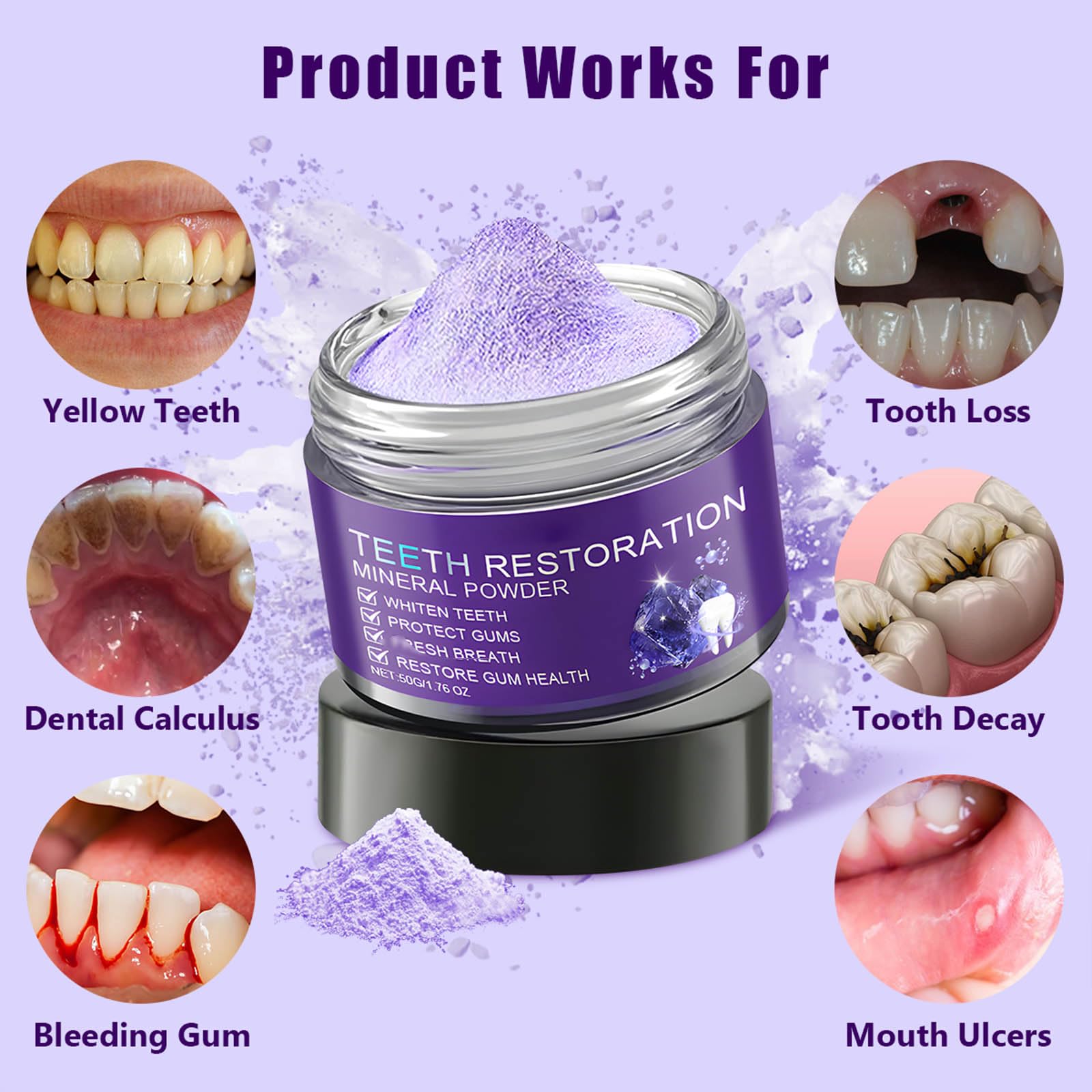 2PCS Teeth Restoration Mineral Powder | Oral & Teeth Care – Strengthen Teeth & Gums