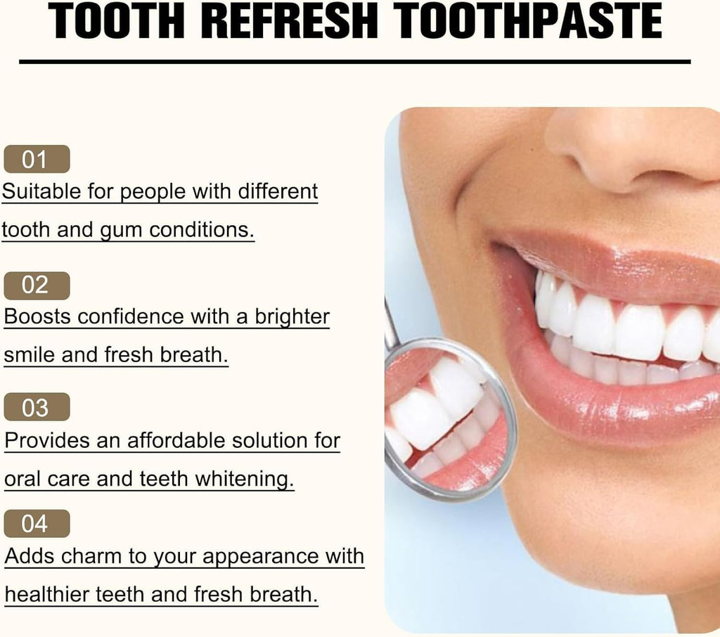 2Pcs Tooth Refresh Toothpaste – Fresh Breath, Natural Enamel Repair