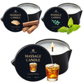 3 Pack Massage Oil Candles 2.35oz – Eucalyptus Mint, Cedar Sandalwood, Caramel Whisky