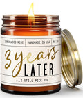 3 Year Anniversary Gift for Her – 3 Years Later Candle, Sandalwood Rose (USA Made)