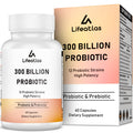 300 Billion CFU Probiotics - Gut Health, 12 Strains + Prebiotic, 60 Caps