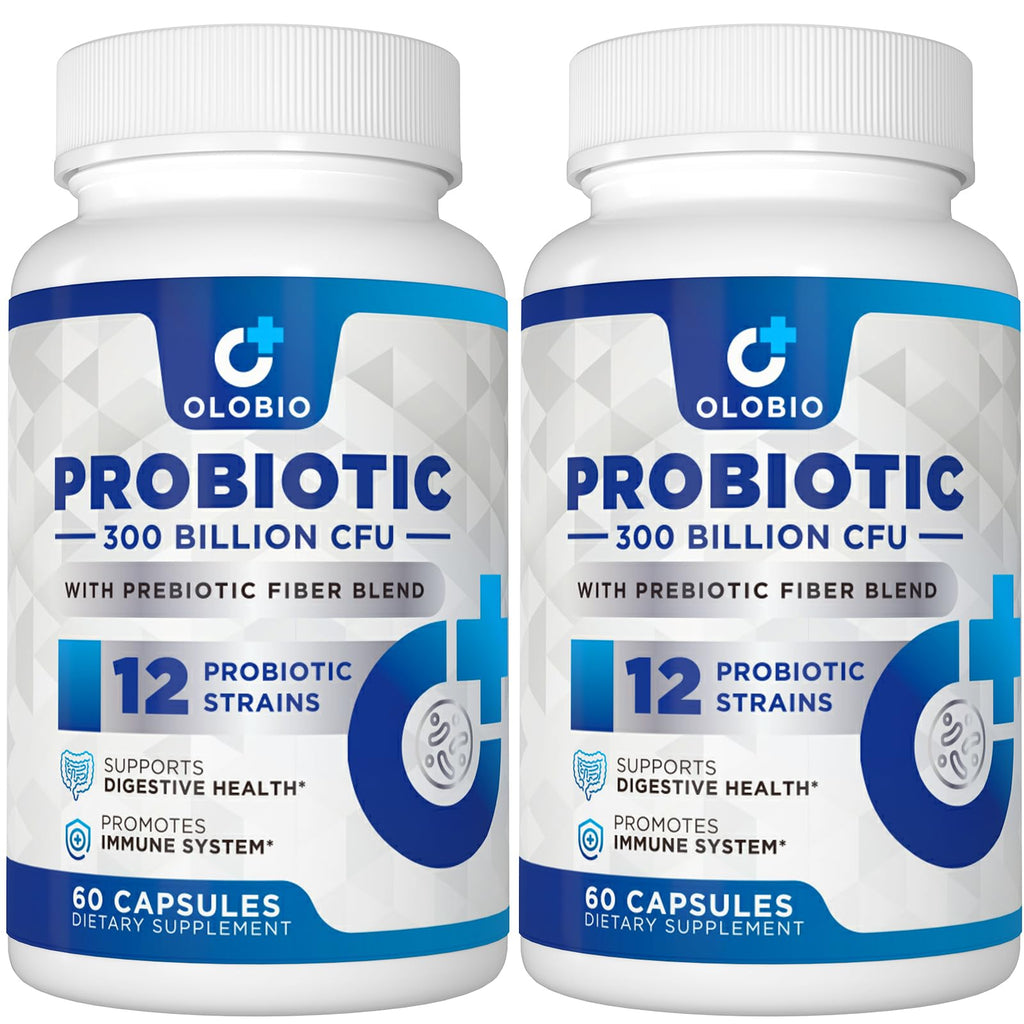 300 Billion CFU Probiotic with 12 Strains & 3 Organic Prebiotics – Daily Digestive & Immune Support, Vegan, Shelf-Stable, 120 Count