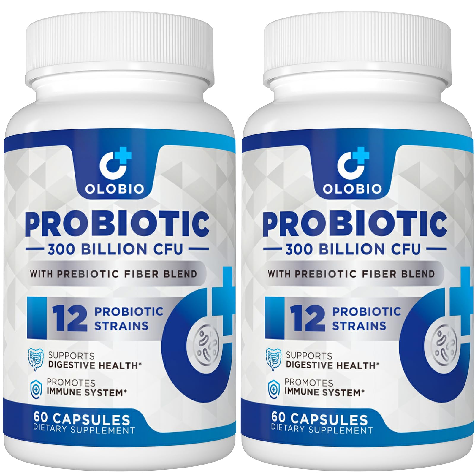 300 Billion CFU Probiotic with 12 Strains & 3 Organic Prebiotics – Daily Digestive & Immune Support, Vegan, Shelf-Stable, 120 Count