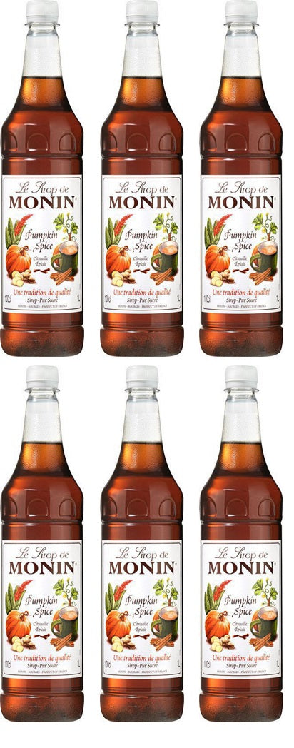 6 x Monin Pumpkin Spice  Syrup 1Lt