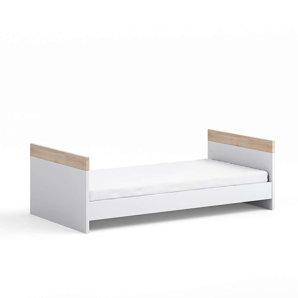 Little Acorns Burlington 2 Piece Nursery Furniture Set with Cot Bed and Dresser - White & Oak