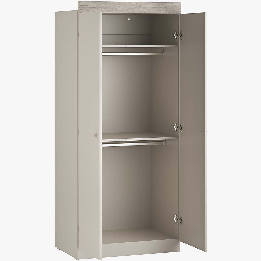 Little Acorns Burlington Double Nursery Wardrobe – Cashmere & Grey Ash