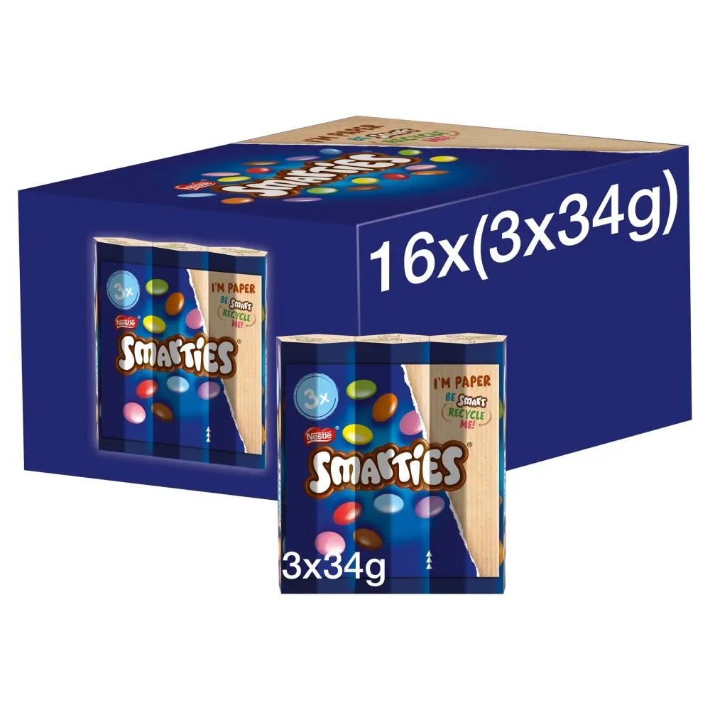 16 x Smarties  3 X 34G (102G)