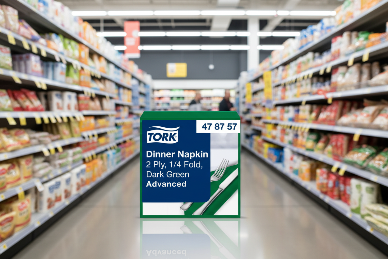 12 x Tork Dinner Napkin Dark Green 2Ply 150Pk
