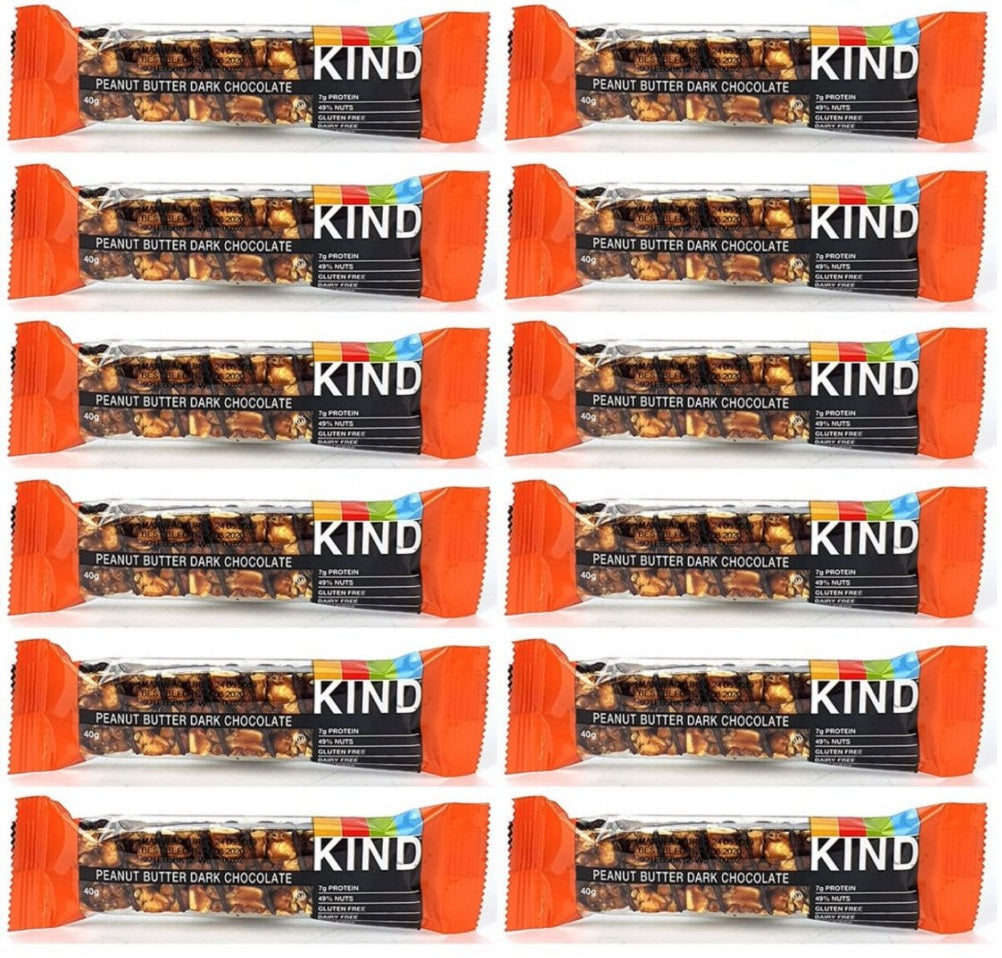 12 x Kind Peanut Butter Dark Chocolate Snack Bar 40G