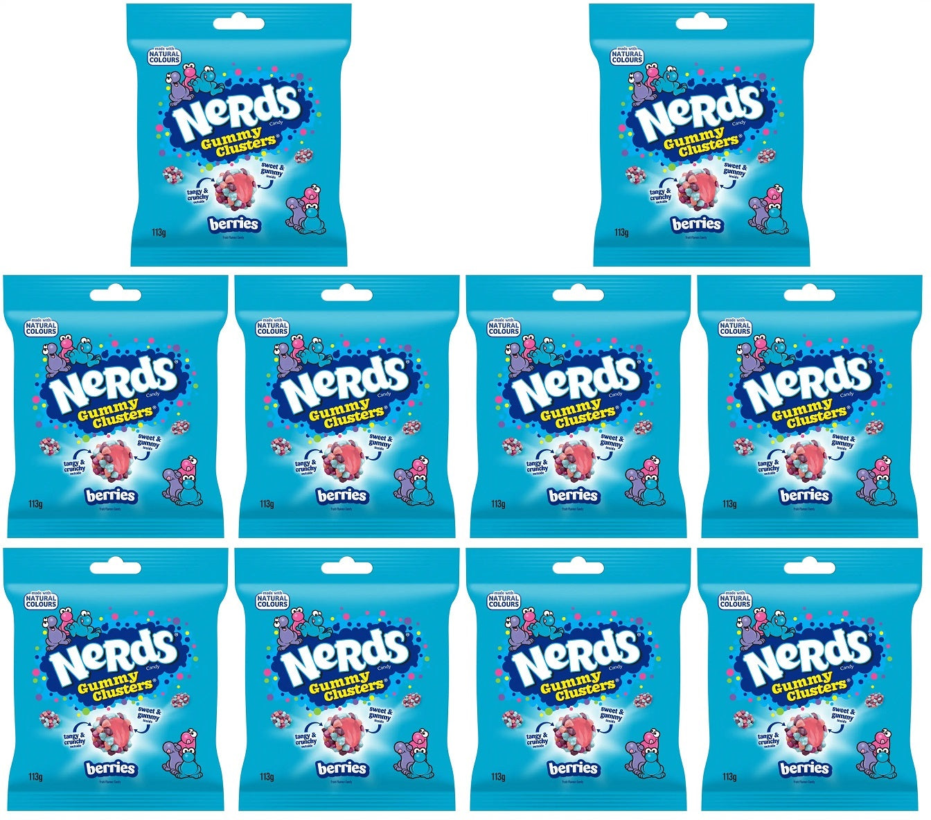 10 x Nerds Clusters Share Berries  - 113GM