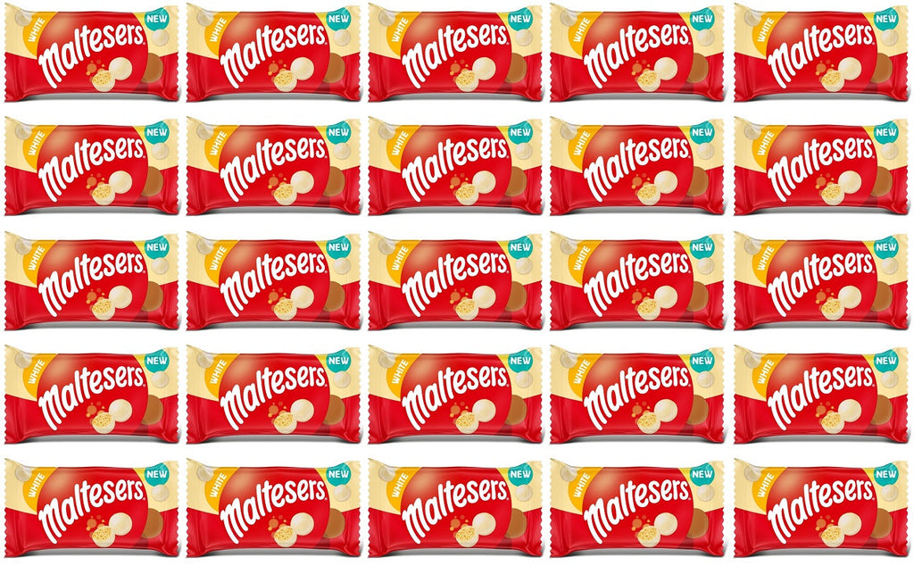 25 x Maltesers White Chocolate Snack Bag - 30GM