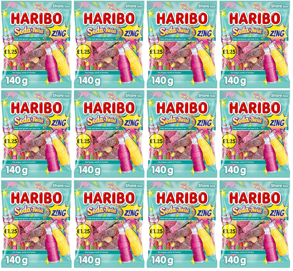 12 x Haribo Soda Twist Zing - 140GM