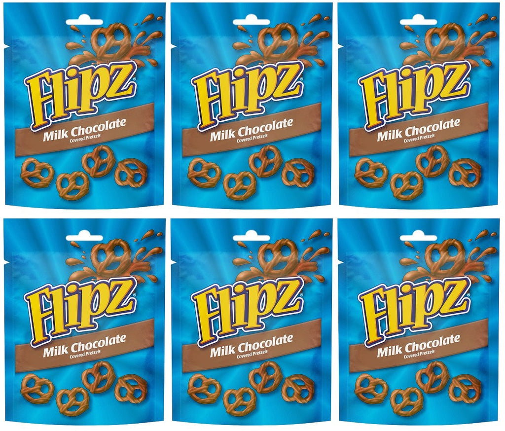 6 x Flipz Pretzels Milk Chocolate Snacks 90G