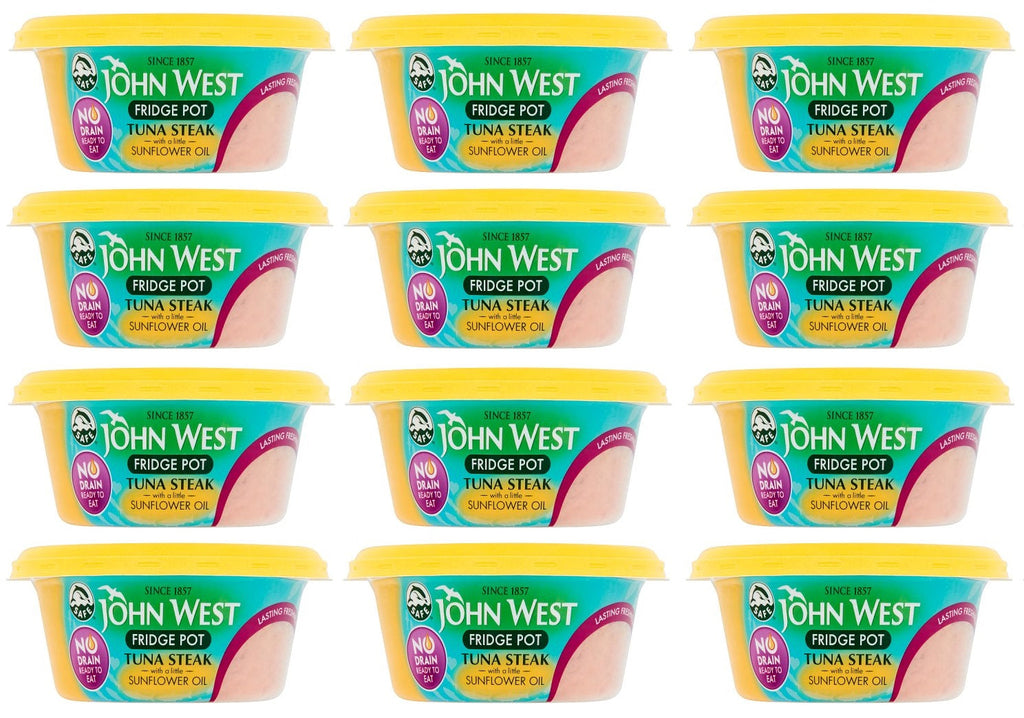 12 x John West No Drain Fridge Pot Tuna Steak With A Little Sunflower Oil 110G