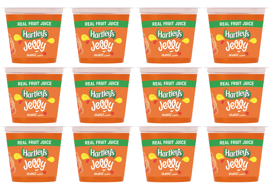 12 x Hartleys Rte Jelly Orange Pots 125Gm