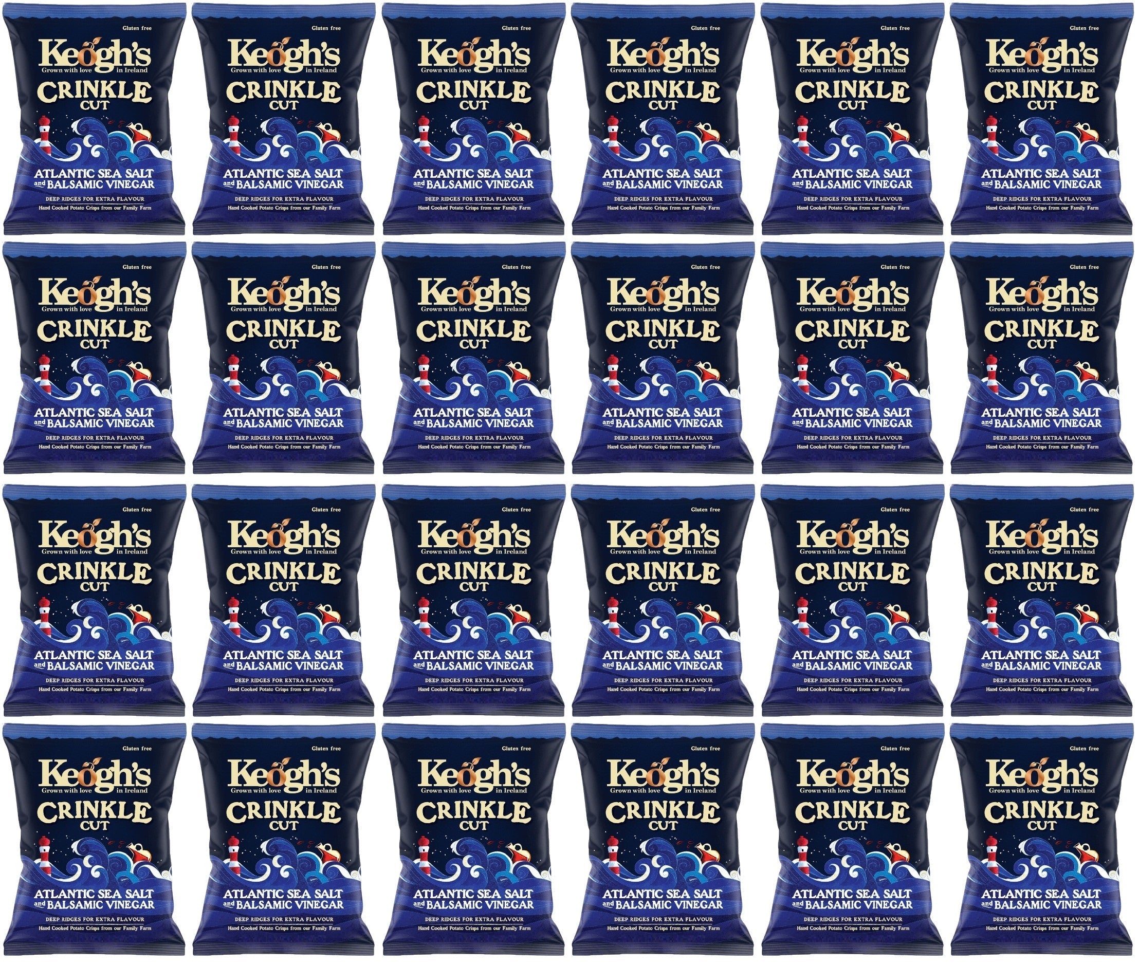 24 x Keogh's Crinkle Cut Atlantic Sea Salt And Balsamic Vinegar 45G