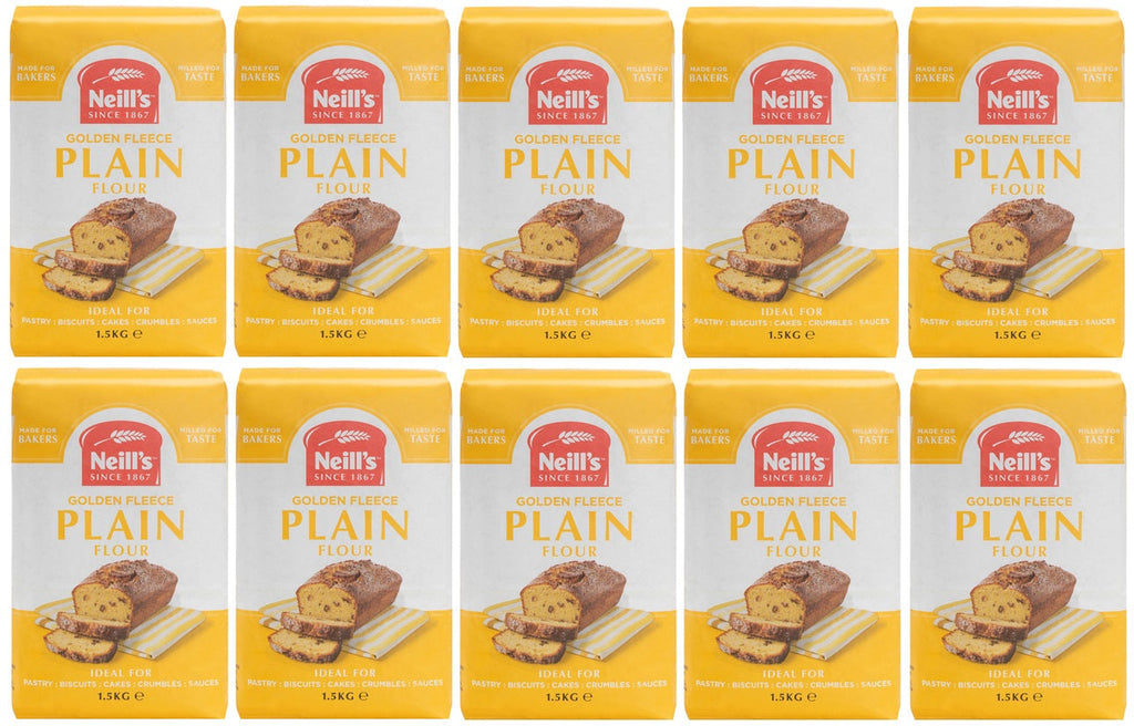 10 x Neills Golden Fleece Plain Flour 1.5Kg