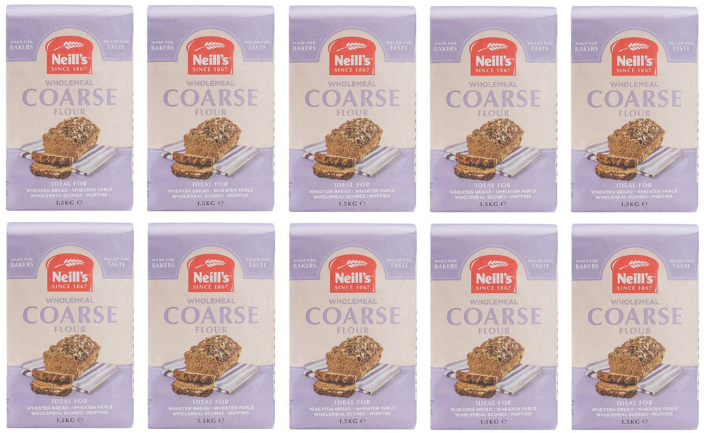 10 x Neills Wholemeal Coarse Flour 1.5Kg