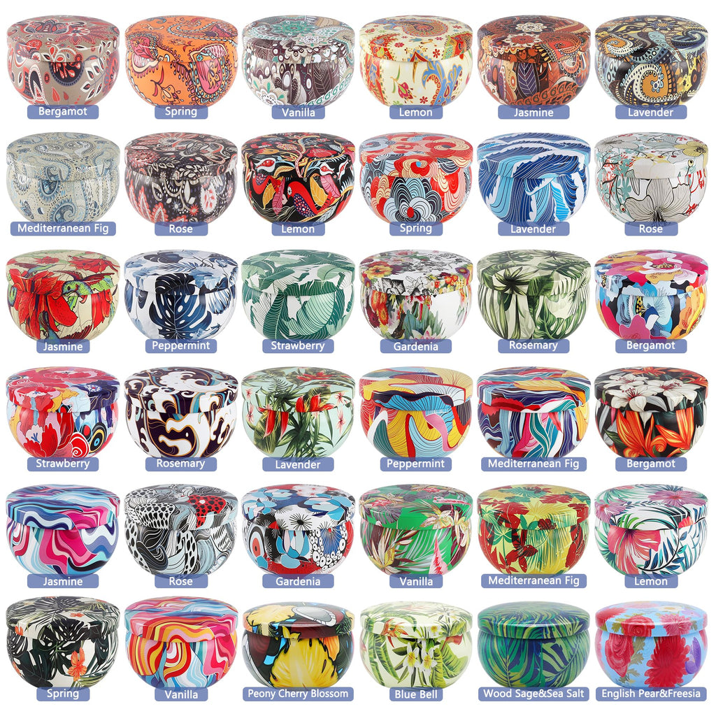 36-Pack Scented Candles Set – 100% Soy Wax, Aromatherapy Gift